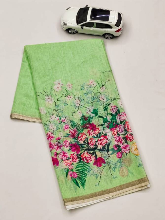 MG 253 Plain Linen Printed Non Catalog Sarees Wholesale Shop In Surat